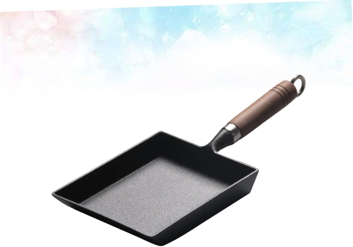 Non-Stick Rectangular Frying Pan Thickened Coating-Free Omelette Pan Induction-Compatible Kitchen Gadget for Home Cooking