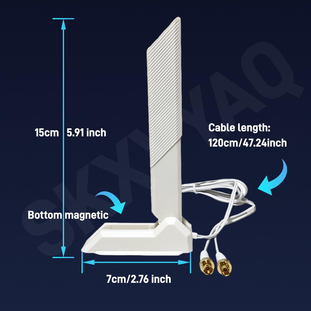Antena de base magnética WiFi 7 con nueva interfaz para PC de escritorio para Asus Gaming WiFi7 placa base (blanco)