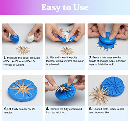 Let'S Resin ALR00030 Silicone Putty,1Lb/40A Silicone Mold Making Kit, Non-Toxic,Strong&Flexible, Easy 1:1 Mixing Ratio For Reusable Silicone Molds thumb #4