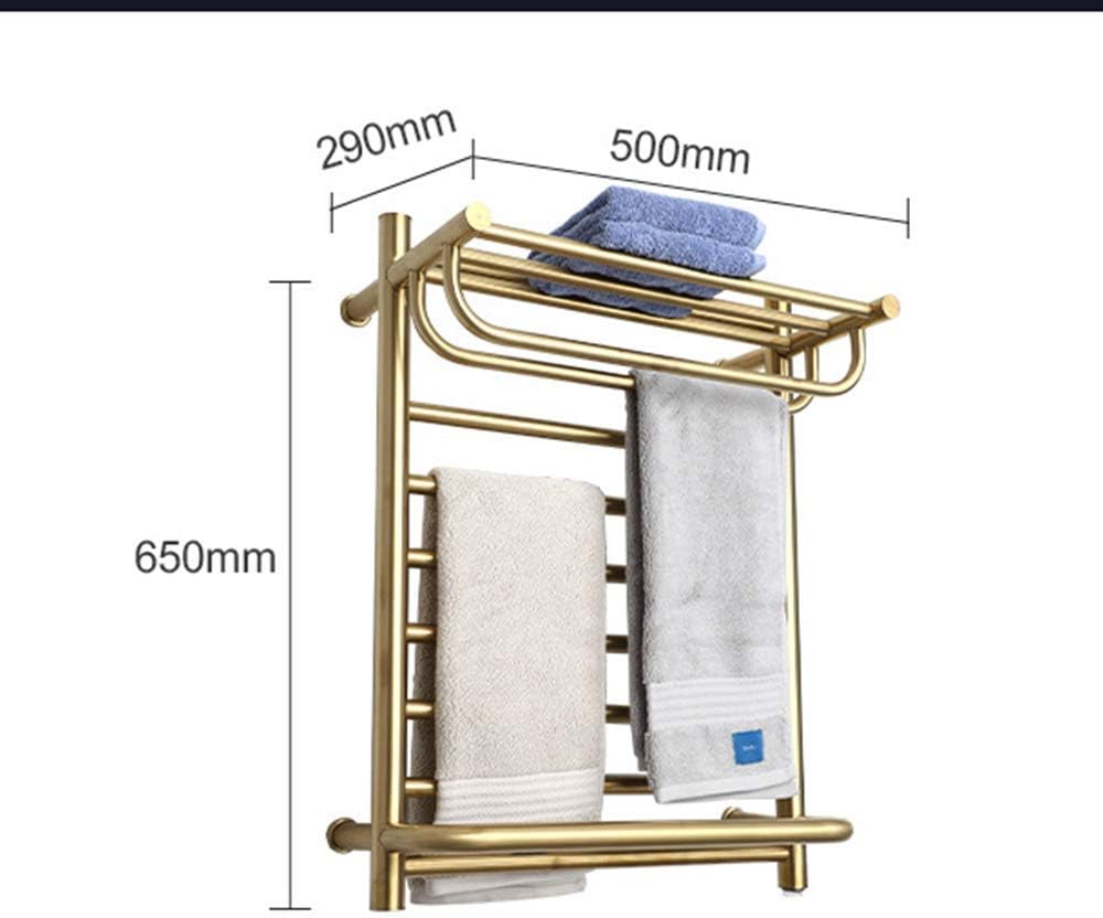 304 Stainless Steel Electric Towel Drying Rack Wall Mounted Towel Warmer Bathroom Golden Heated Towel Rail
