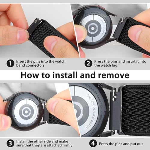 Image of TumpCez Quick Release Watch Band - Choice of Width -18mm 19mm 20mm 22mm 24mm Watch Bands, Solo Loop Adjustable Elastic Nylon Watch Straps Replacement Wristband for Men Women
