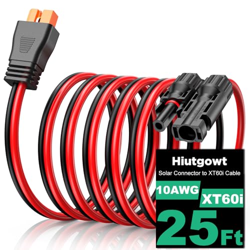 Hiutgowt 10AWG XT60i Solar Cable 25FT Solar to XT60i Cable 3 10 15 20 30 40 50FT Solar Panel Connector to XT60i Extension Cable XT60i Charging Cable for Portable Power Station