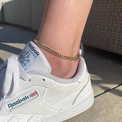 Image of DEARMAY Gold Anklets for Women Waterproof, Non Tarnish14K Gold Plated Ankle Bracelets Set Stack, Summer Beach Jewelry Gifts for Vacation, Bikini Outfits for Women Mom Her