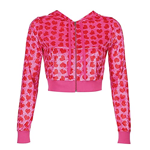 Mikiso Terciopelo lindo Y2K sudaderas con capucha para mujer, cha...