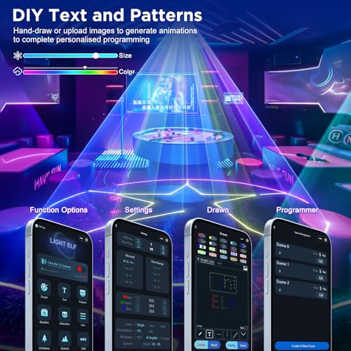 Image of DJ Laser Light for Party, 3D Animation Laser Machine,Multiple Control Functions,Support Manual Graffiti, Text Playback, and Personalized Programming,Suitable for DJ Parties, KTV Bars and Events(2PCS)