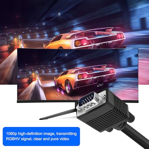 XMSJSIY VGA zu BNC Kabel 15Pin VGA Stecker zu 5 BNC Buchse RGBHV Koaxial Monitor Verlängerungskabel Hochauflösung Video Verbinder Breakout Draht für DVR HDTV Projektor - 1.5M / 4.92FT