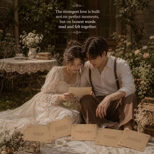 Image of Celebrations Romantic Love Letter Box for Couples, inchRead This When inch 5 Emotional Letters Gift Set for Anniversary, Wedding, Long Distance Relationship, Boyfriend & Girlfriend - Brown Pack Of 5