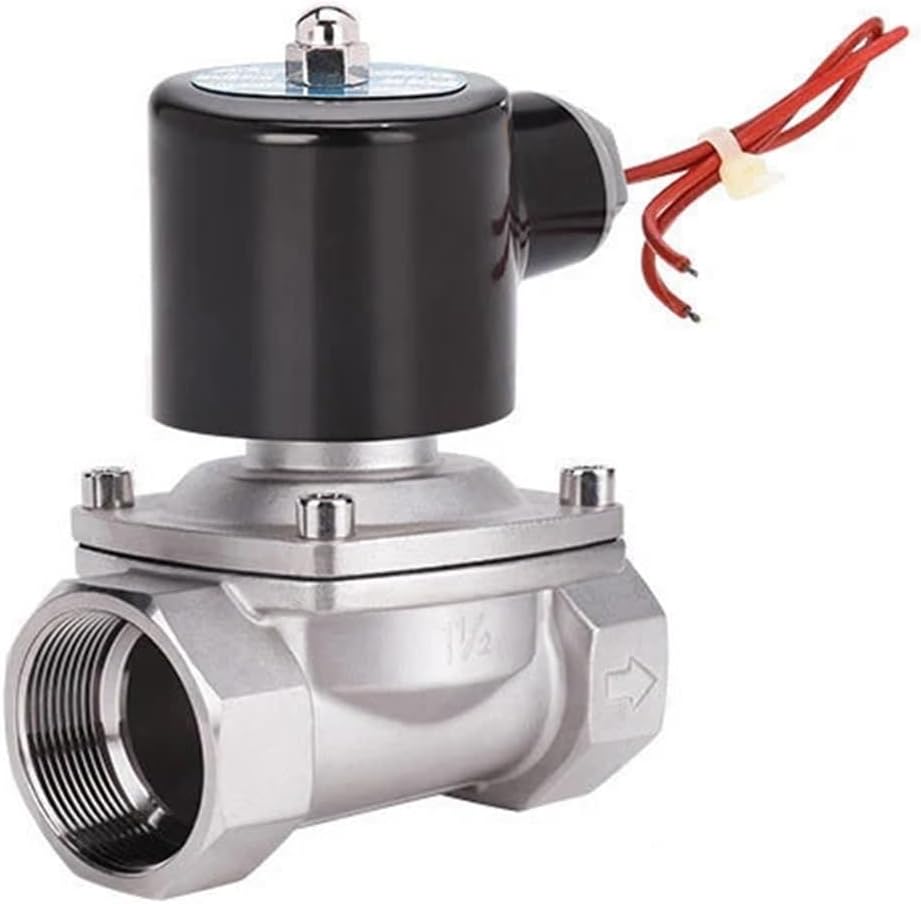 1-1/2" Electronic Solenoid Valve 220 Stainless Steel Normally Closed 220V 12V 24V 110V Solenoid Valve(NPT_24VDC_NBR-SEAL)