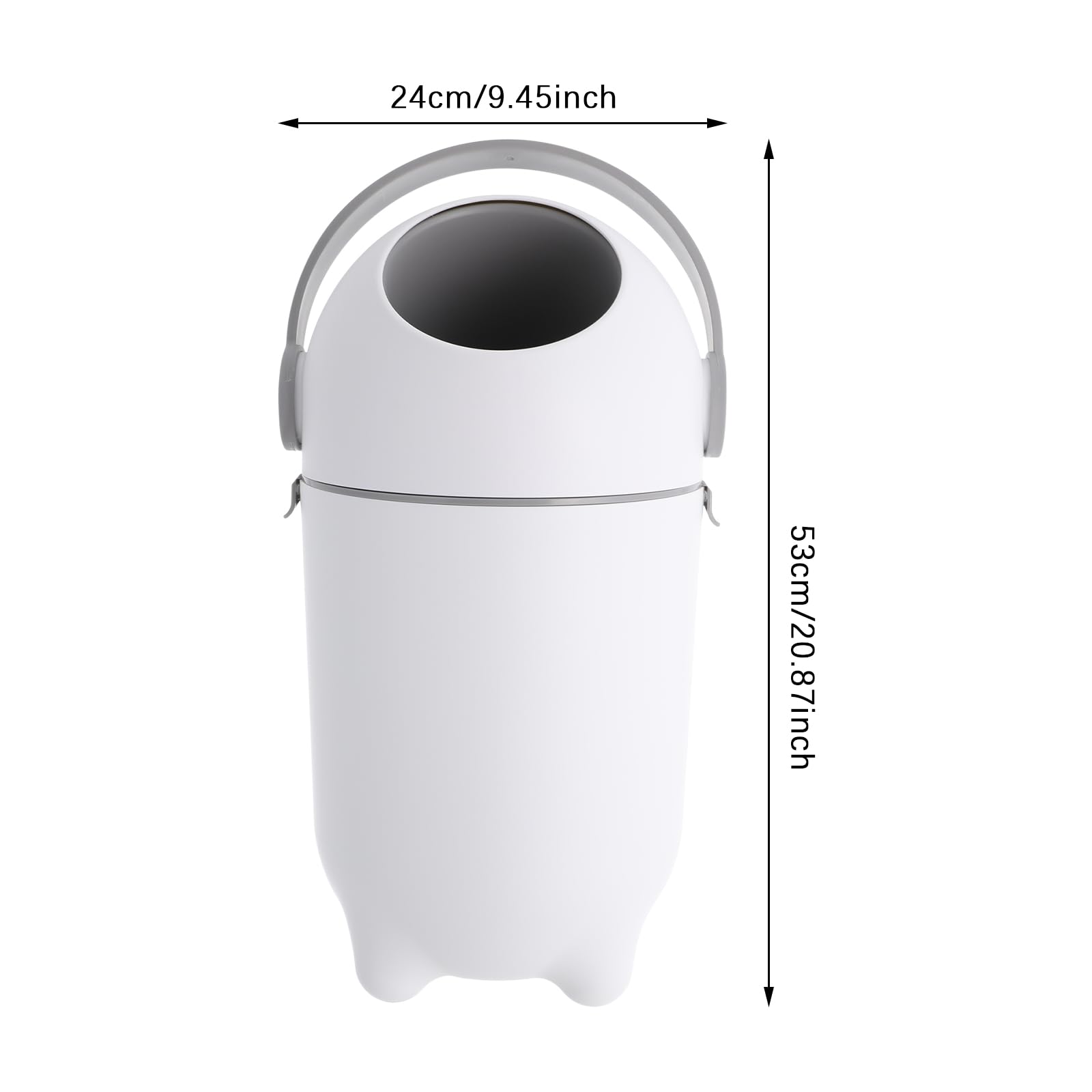 Kosz na pieluchy z ochroną przed zapachami, 15 l, kosz na pieluchy PP, duża pojemność 3,96 gal, może pomieścić około 16 pieluch, kompaktowy i wszechstronny, do wielu zastosowań, 24 x 24 x 53 cm