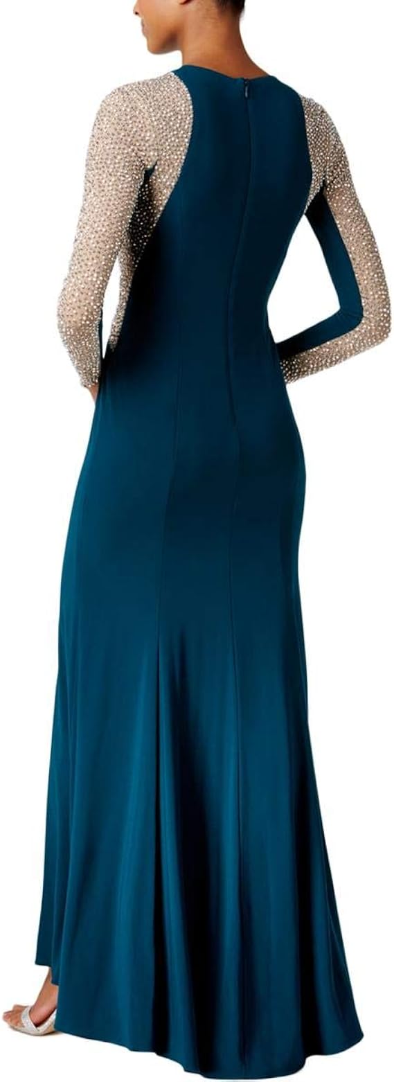 Amazon Com Xscape Women S Ity With Caviar Bead Long Sleeve Clothing Shoes Jewelry 