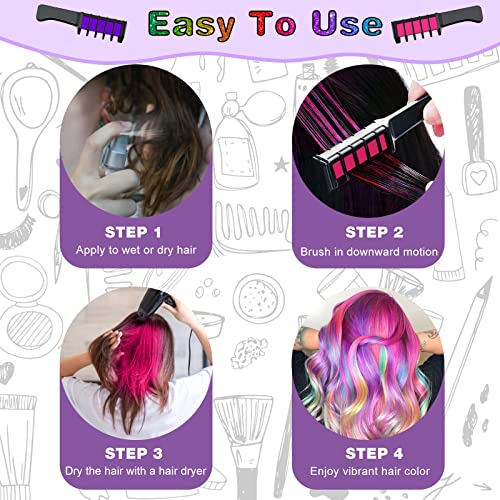 Hair Chalk For Girls, Temporary Hair Color For Kids Washable Hair Dye Accessories Rainbow Comb Kit For Age 4 5 6 7 8 9 10 #TOP3