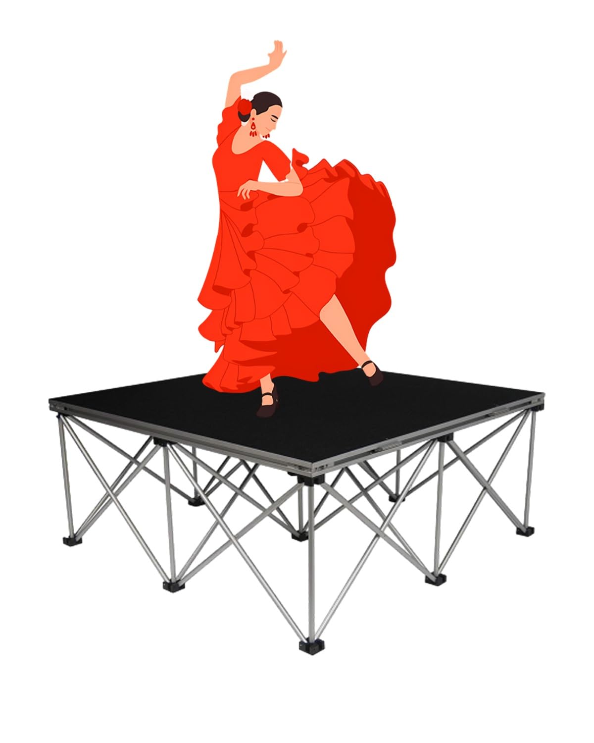 Piattaforma portatile pieghevole per palcoscenico – Riser resistente per teatro e teatro per bambini