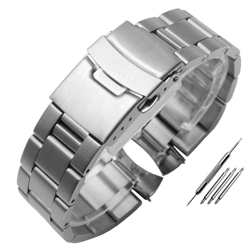 Bracelet en métal pour hommes haut de gamme en acier noir 22mm