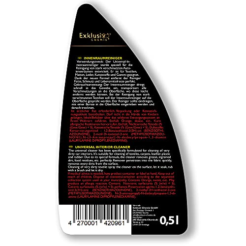 Exklusiv Chemie® Interieurreiniger | Diepte-effect in autostoelen | Autoverzorging interieur | Interieurreiniger auto | Reinigt matten, leer, kunststof en rubber | 500 ml - Image 7