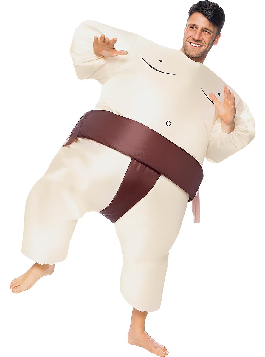 Funidelia | Disfraz de luchador de sumo hinchable para hombre y mujer, Ninja, Original y Divertido, disfraz de despedida de soltero - Disfraz para adultos accesorios para Carnaval - Talla única