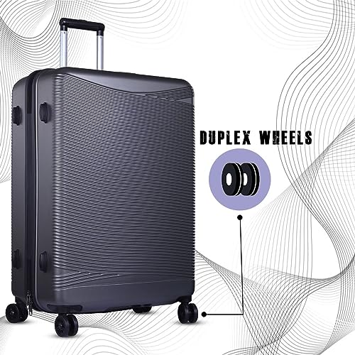 Image of Verage V-Lite Firestone Combo Set of 3 (Cabin + Medium + Large Check-in) Bold Black Hardsided Trolley Bags for Travel, Suitcases with Spinner Wheels, Anti-Theft Luggage (20 /24 /28 Inche)