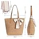 boshiho Stroh Strandtasche Groß Damen - Korbtasche Geflochten mit reißverschluss, 2025 Boho Basttasche Shopper für Reisen&Urlaub