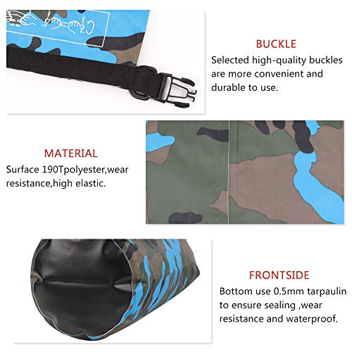 Bolsa seca impermeable Loovit 30L con cierre roll-top y correa ajustable, resistente al agua para kayak, rafting, camping y pesca, incluye funda impermeable para teléfono miniatura 4