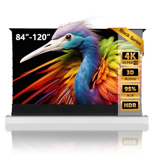 NothingProjector Beamer Leinwand, 92 Zoll Bodenstehend Ausziehbar Elektrisch, ALR CLR, 4K UHD Laser TV Bildschirm, Mobile Heimkino Tragbar, Screen für Ultrakurzdistanzprojektor, Keine Montage, Weiß