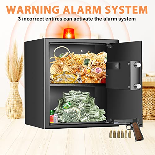 1.5 Cubic Home Safe Fireproof Waterproof With Digital Keypad Key, Anti-Theft Fireproof Safe With Fireproof Document Bag, Security Safe Box For Pistol Money Medicine Important Documents #TOP6