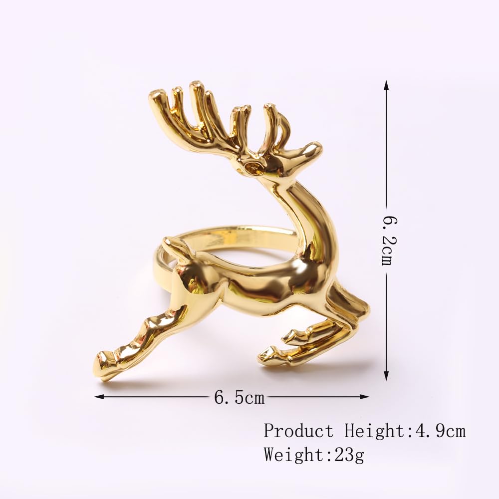 Hebilla de Metal servilletero servilletero Anillo, 12 Piezas de Hebillas for manteles de Boda con diseño de Cervatillo Dorado, Anillos de Papel for Toallas de decoración de Hotel