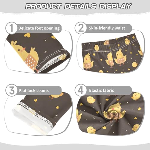 Chicken with Apron Girls Leggings Athletic Pants Tights Stretch Bottom3