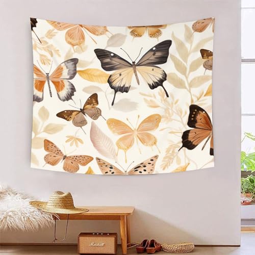 Tapisserie papillons 3D effet décoration murale salon tissu grand format 180x230