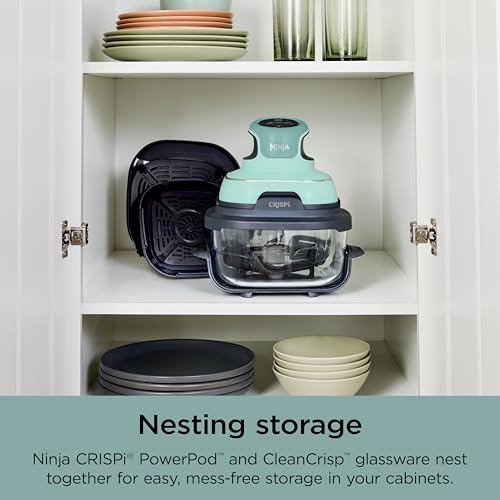 Ninja Crispi 4-in-1 Glass Air Fryer | 450°F | Non-Toxic | 4QT & 6-Cup Glass Containers w/Lids | Microwave, Freezer, Dishwasher Safe | Max Crisp, Air Fry, Bake, Recrisp | Mint | FN101MT - Image 12