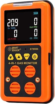 Portable Multi Gas Monitor Digital Air Quality Tester Color LCD Display Rechargeable Battery Powered Handheld Gas Detector Analyzer