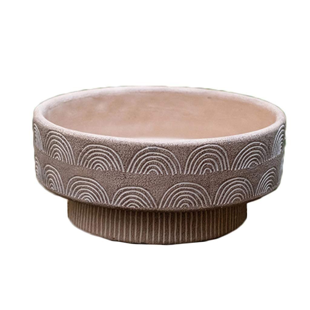 SWENEEN Planter Flowerpot Unique Plant Pots Concrete Planter Pots Imitation Clay Pots Planter Garden Pots Large Planters Outdoor,25x25x11cm