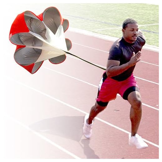 StillCool Running Speed Training 56 inch Speed Drills Resistance Parachute Running Sprint Chute Soccer Football Sport Speed Training (Red)