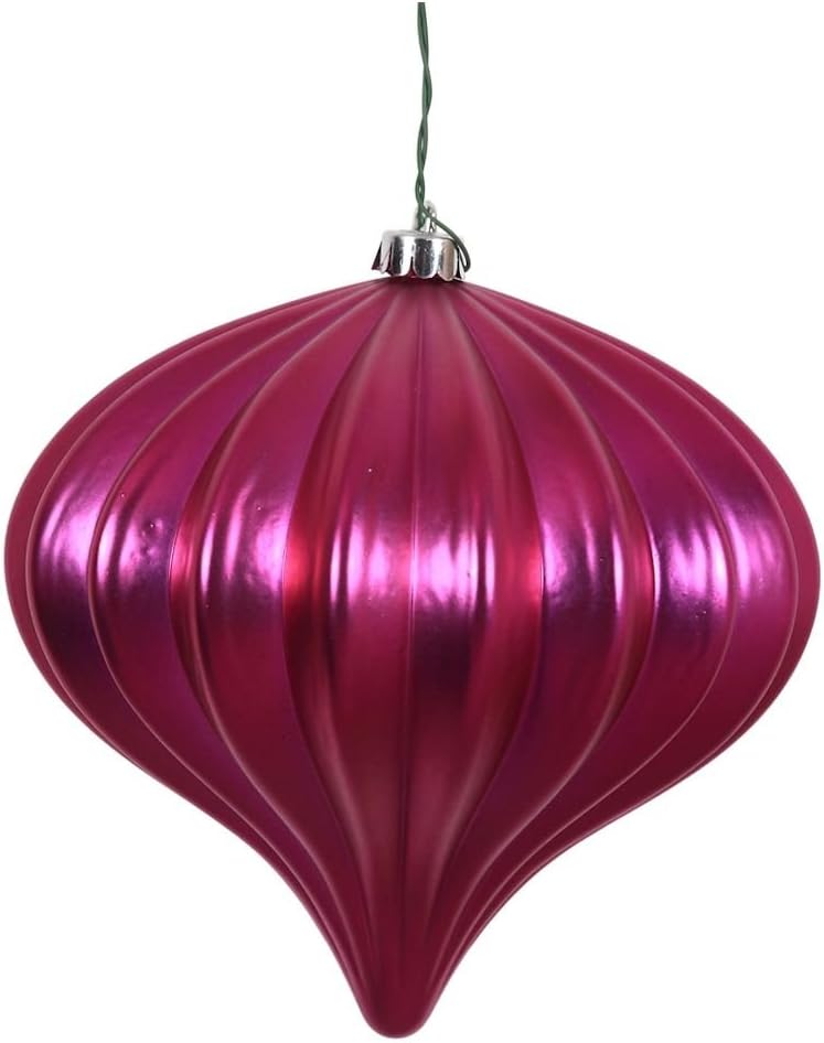 Vickerman 386767 - 5.7" Wine Shiny Onion Christmas Tree Ornament (3 pack) (N151219DSV)