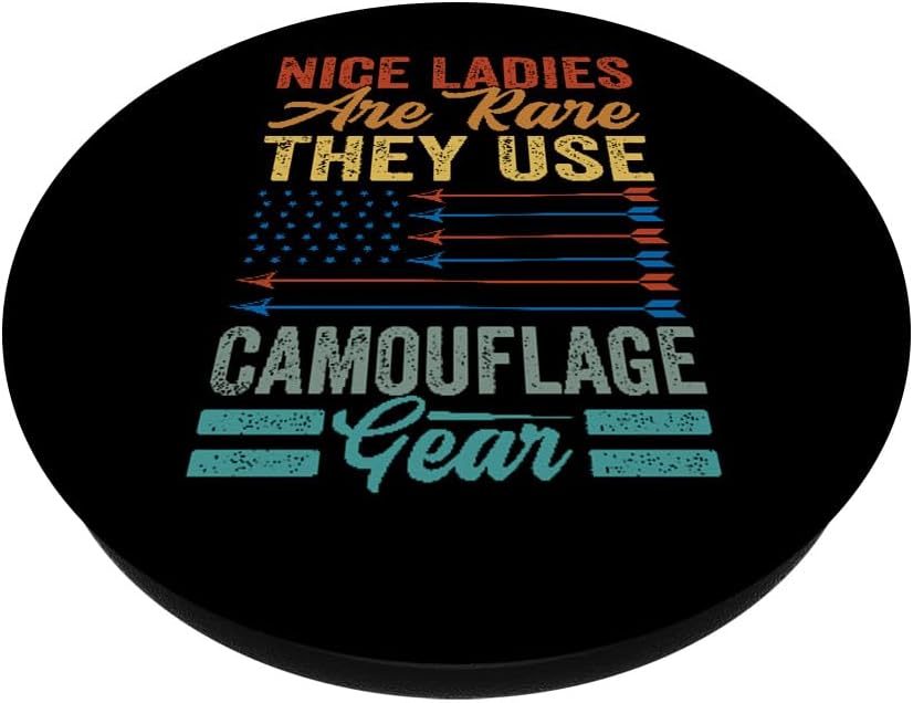 Nice Ladies Are Rare They Use Camouflage Gear - Funny PopSockets Adhesive PopGrip image 2