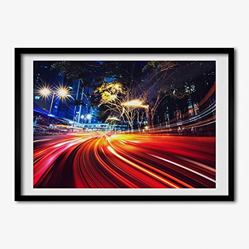 Affiche 70x50 cm avec cadre en bois moderne pour décorer un salon urbain