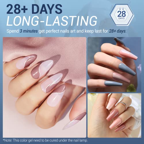 Image of modelones Gel Nail Polish Set Nude 6Colors Red Pink Blue