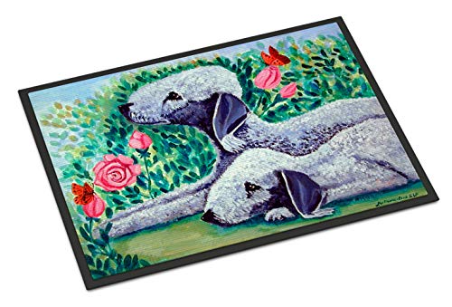 Caroline's Treasures 7512MAT Bedlington Terrier Doormat 18x27 Front Door Mat Indoor Outdoor Rugs for Entryway, Non Slip Washable Low Pile, 18H X 27W