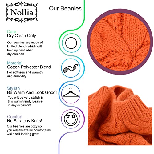 Image of Nollia Soft Knit Solid Color Beanie, Chic, and Lightweight Crochet Knitted Style Beanie Hat for Women, One Size Slouchy Hat