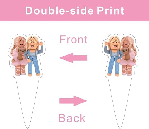 Miniatura 3 de 25 bloques de robot para decoración de pasteles para niñas, 1 adorno para tartas, 24 adornos para cupcakes para niñas, suministros de fiesta de