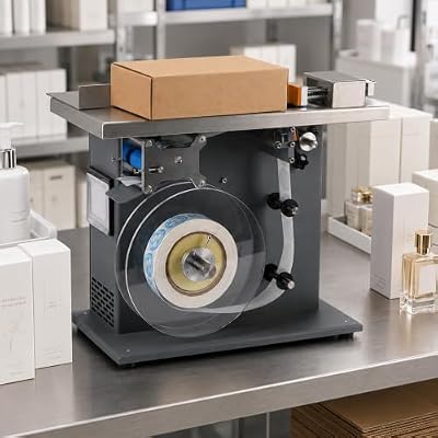agreilduite Semi-Automatic Labeling Machine Corner Applicator 90° Corner Box Labeler Right Angle Label Applicator for Tamper-Evident Seals Round Label Machine for Box Carton Sealing 20-50mm