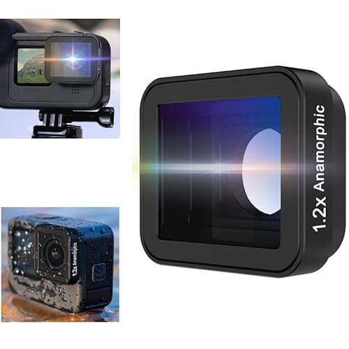 Coyktonty 1.2X Anamorphic Lens for GoPro Hero 13 12 11/11 Mini 10 9 Black, Magnetic Design HD Optical Movie Lens, Widescreen Cinematic Effect, Blue Flare, Vlog Shooting