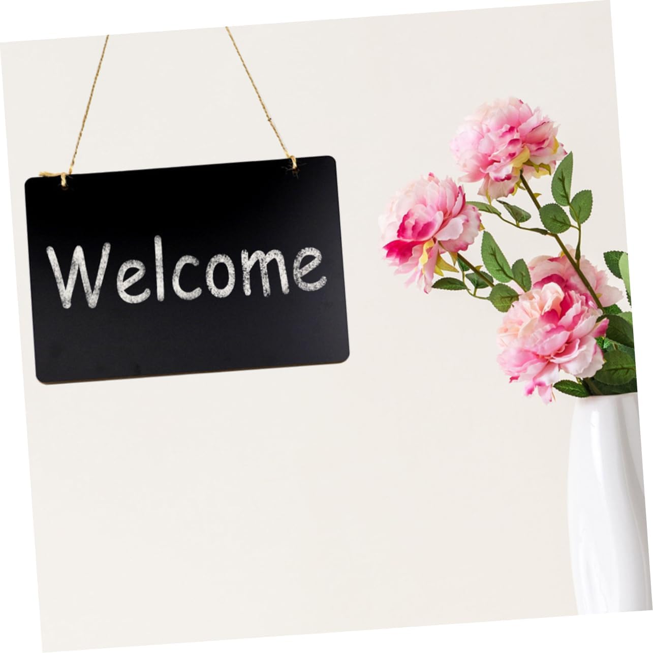8Pcs Wooden Hanging Blackboard Signs Double Sided Reusable Chalkboard Boards for Flower Shops Coffee Shops Meeting Rooms Exhibitions Decorative Message Boards