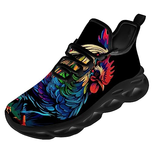 Ciadoon Rooster Shoes for Women Men Road Running Walking Tennis Breathable Lightweight Sneakers Athletic Shoes Gifts for Men Women2