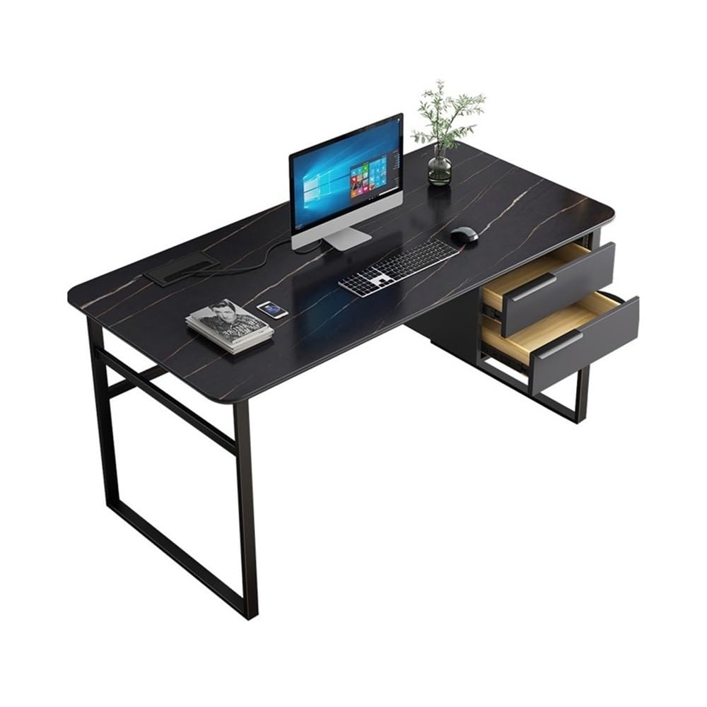 IUokLU Computer Desk Computer Desk Workstation, Home Office, Modern Rock Board Writing with Drawers