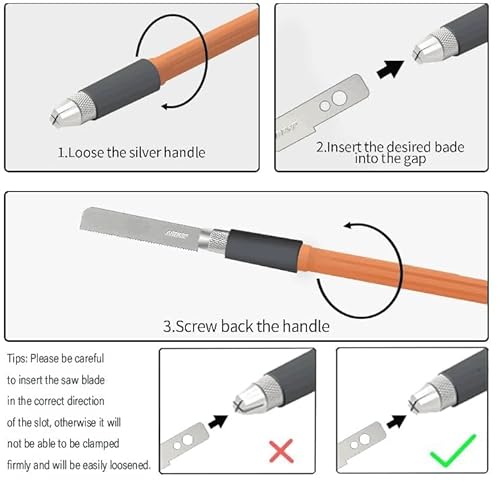 ABEST Mini Handsäge für Modellbau mit 8 Klingen für DIY Modellbau Messer Hobby Werkzeug Set für Metallsäge zum Handschneiden von Gliedmaßen und Ästen von Bäumen