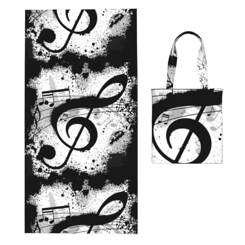 Poadnly Musiknote, 2-in-1-Packtasche für Handtücher, Strandtücher und Tragetasche für Reisen, Urlaub und Camping