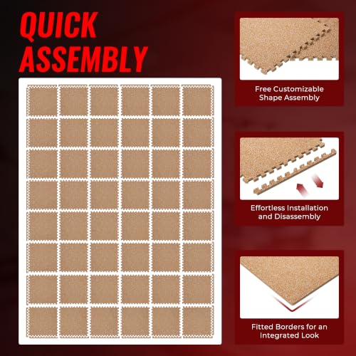 Image of SUPERJARE 0.79'' Extra-Thick 48 Pcs 192 Sq Ft Exercise Equipment Mats