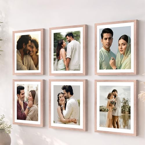 Image of Art Street Premium Photo Frame for living room, Classic Aesthetic Design Photo Frames for Photograph, Art Work, Kids Room Set of 6 (8x10 Inch, Pink)