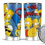 Stainless Steel Insulated Vacuum Tumblers 20 Oz The Friends Simpsons Mug Collage Bottle Glass Gift Christmas Event Hot Or Iced Water Tea Coffe Frappe Cocktail Suitable