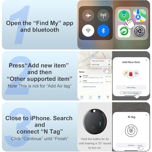 Air Tracker Tags Smart Tag, Air Tag Schlüsselfinder 4er, Bluetooth Tracker Kompatibel mit Apple Wo ist? APP(Nur iOS), Finde und behalte Deine Sachen im Blick:Schlüssel,Geldbörsen,Gepäck (Schwarz)