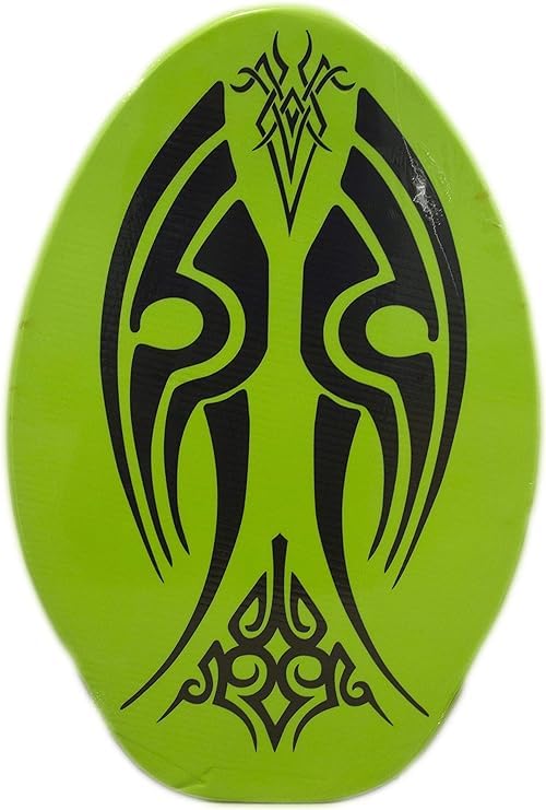 Rubber Top Wooden Skimboard with Slip Free Grip (No Wax Needed!) (Green, 41 Inch)